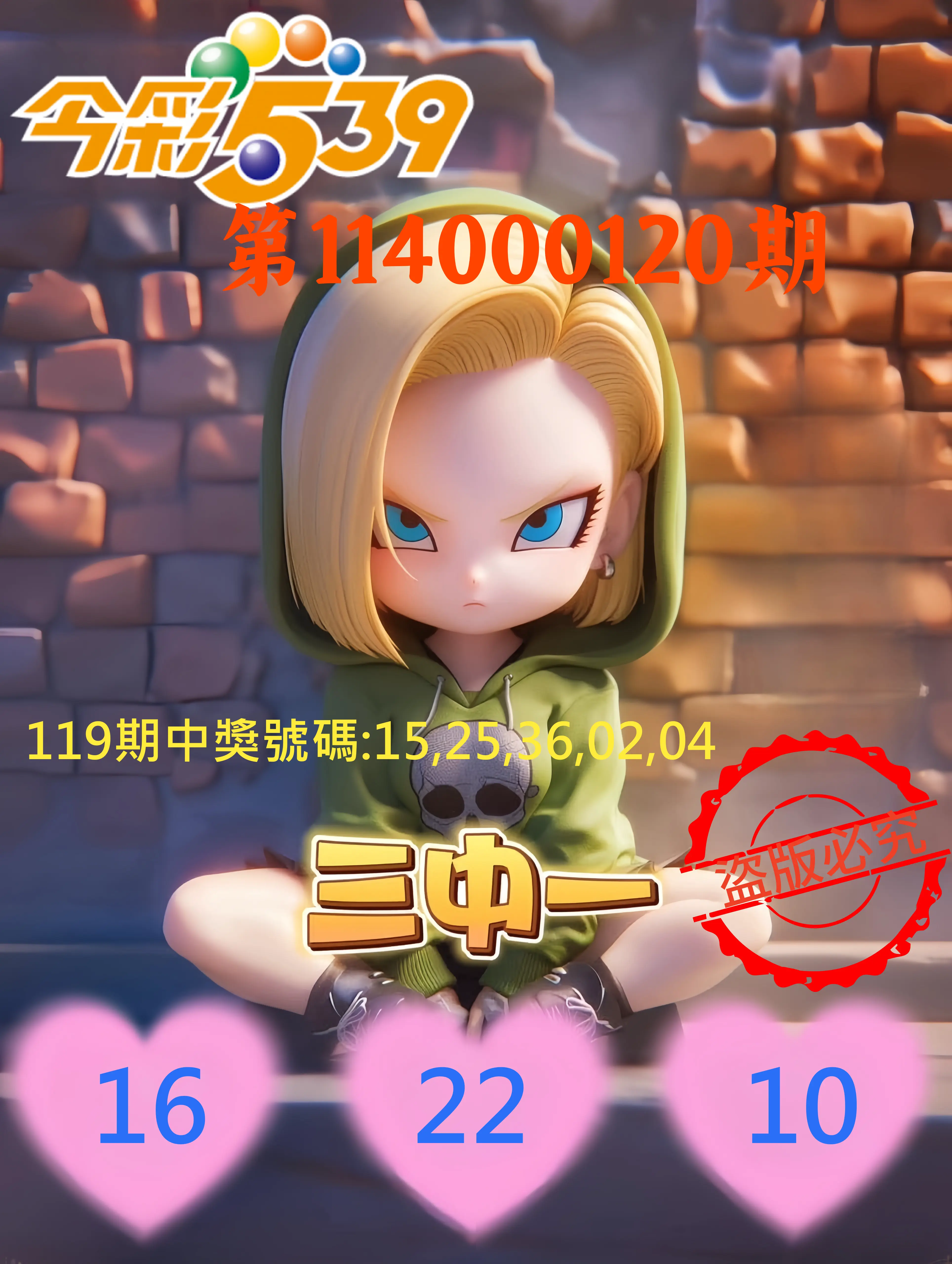 今彩539第114000120期今彩539孫恩淑三中壹牌號