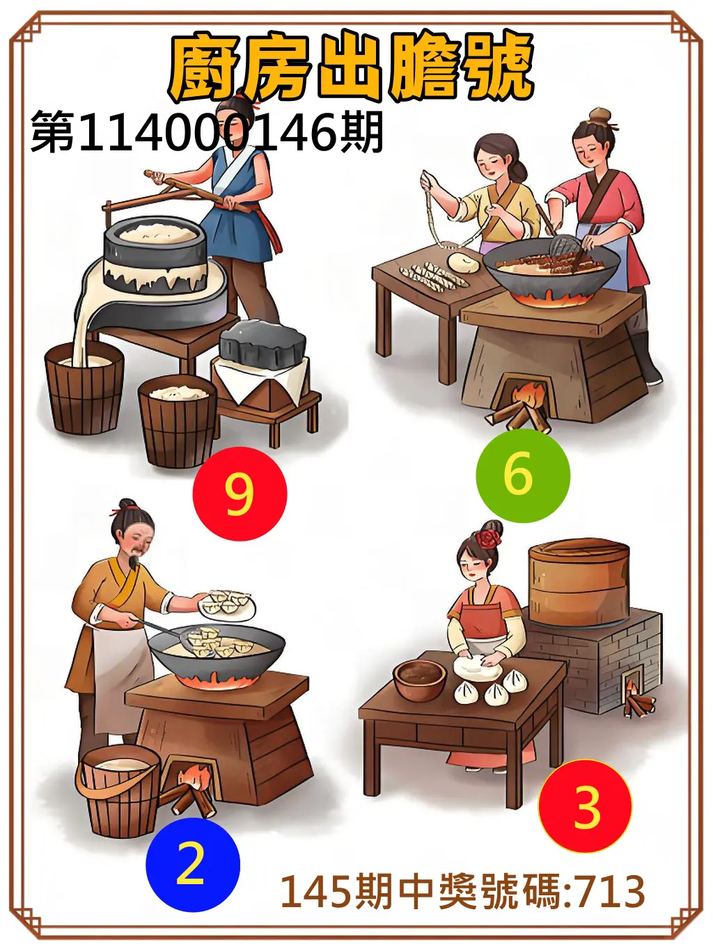 3星彩第114000146期廚房出膽號