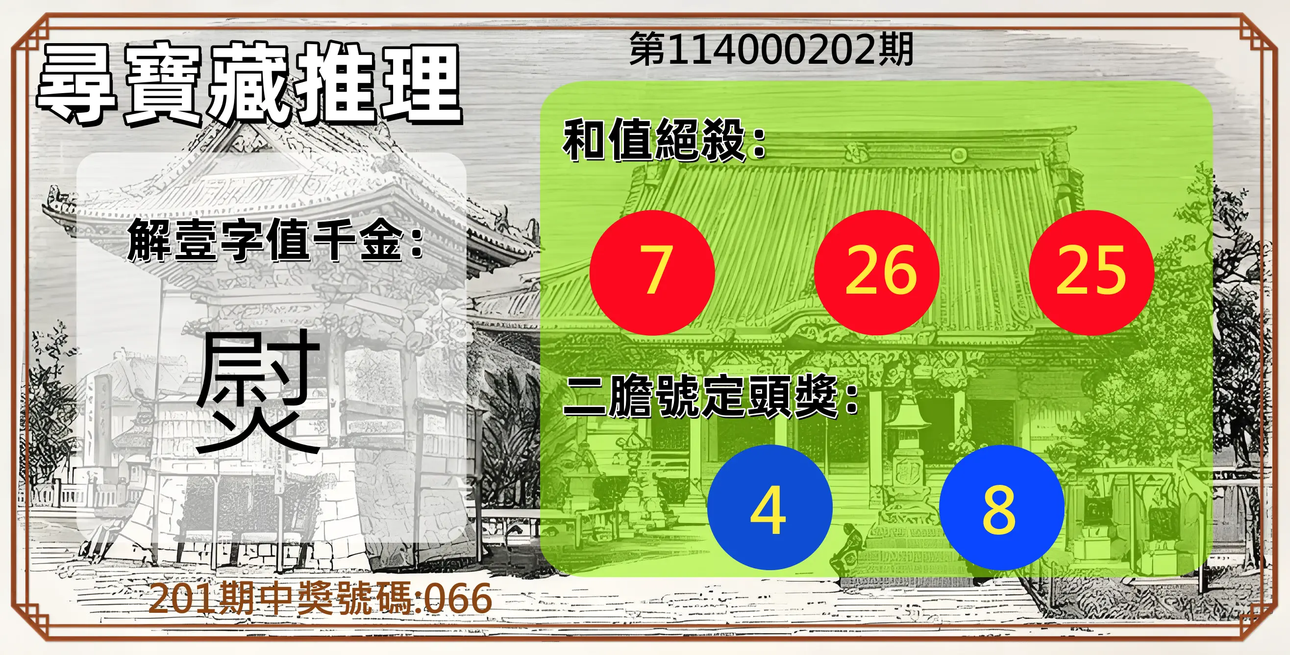 3星彩第114000202期(08/20)尋寶藏推理