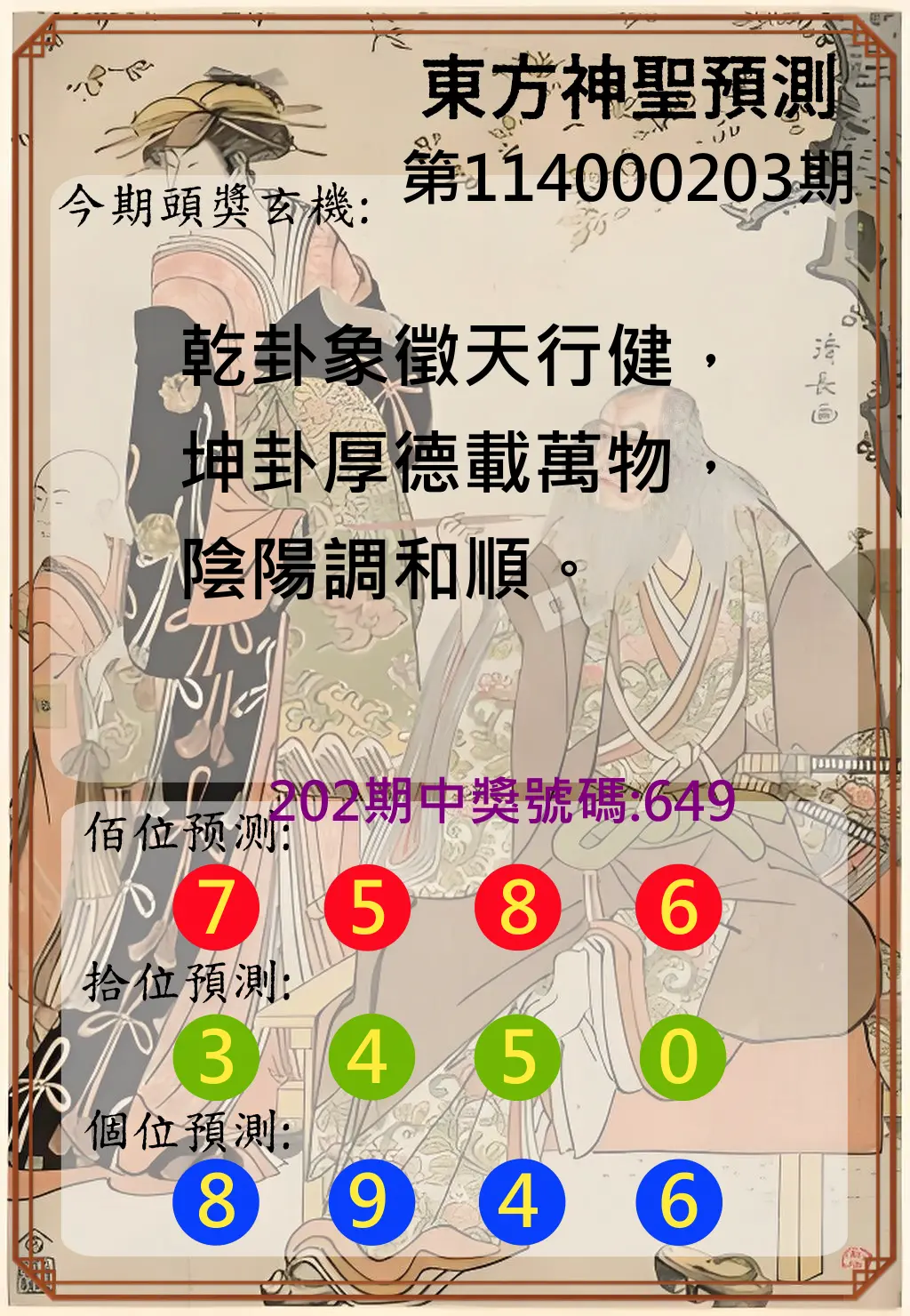 3星彩第114000203期(08/21)東方神聖預測