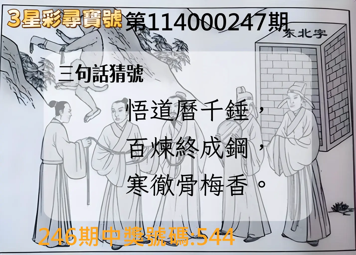 3星彩第114000247期(10/11)3星彩尋寶號