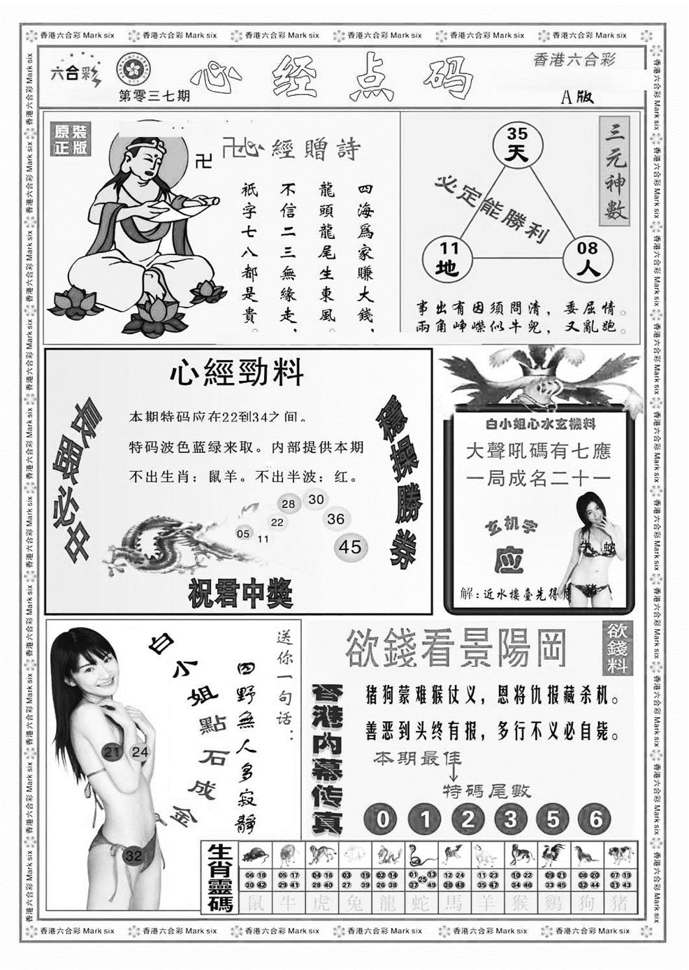 六合彩078期心经点码a（新图）(黑白)