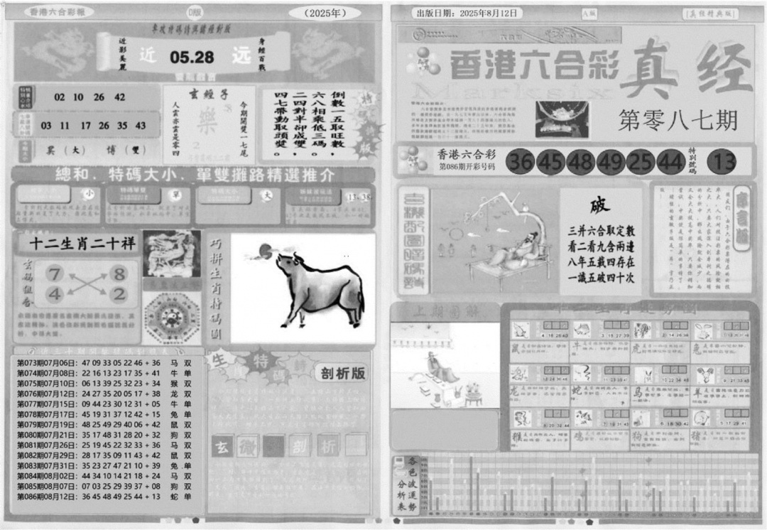 六合彩087期真经A(黑白)