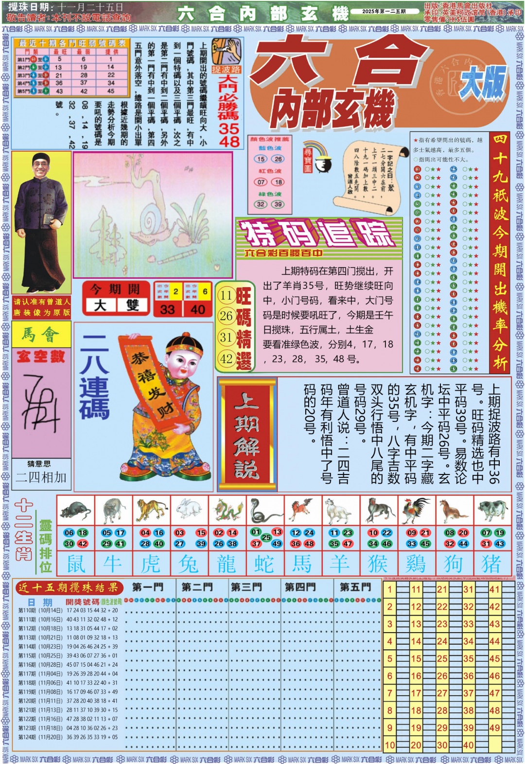 六合彩125期六合内部A加大版