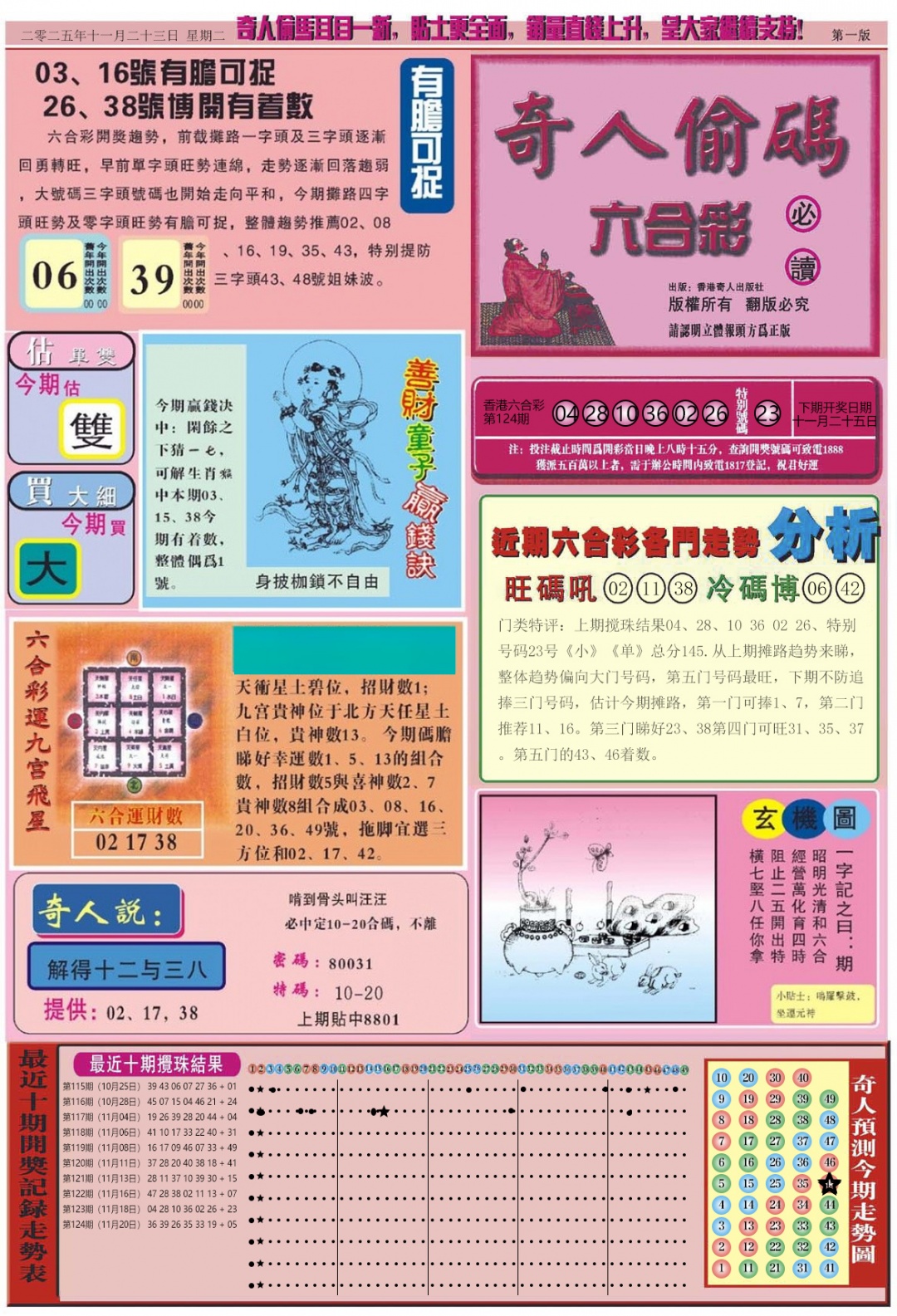 六合彩125期老奇人偷码A