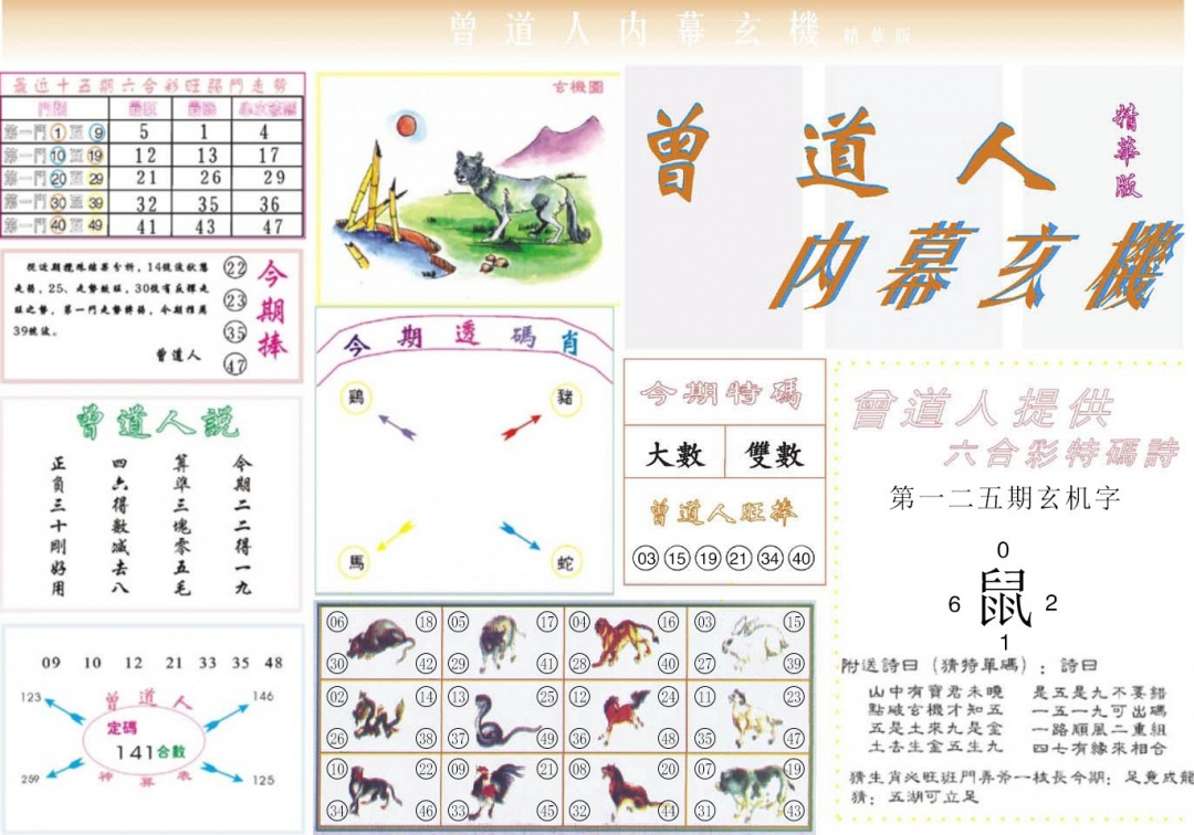 六合彩125期曾道人内幕精华版