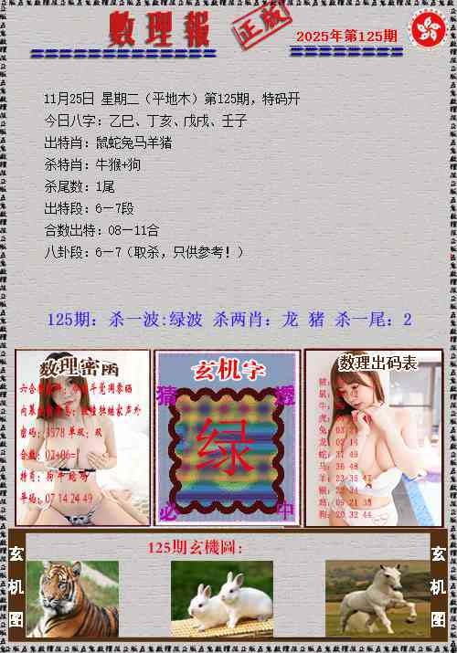 六合彩125期数理报