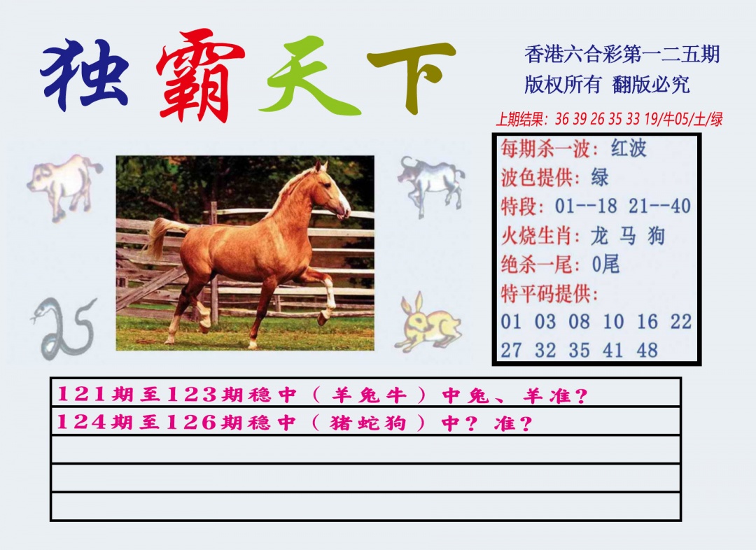 六合彩125期独霸天下