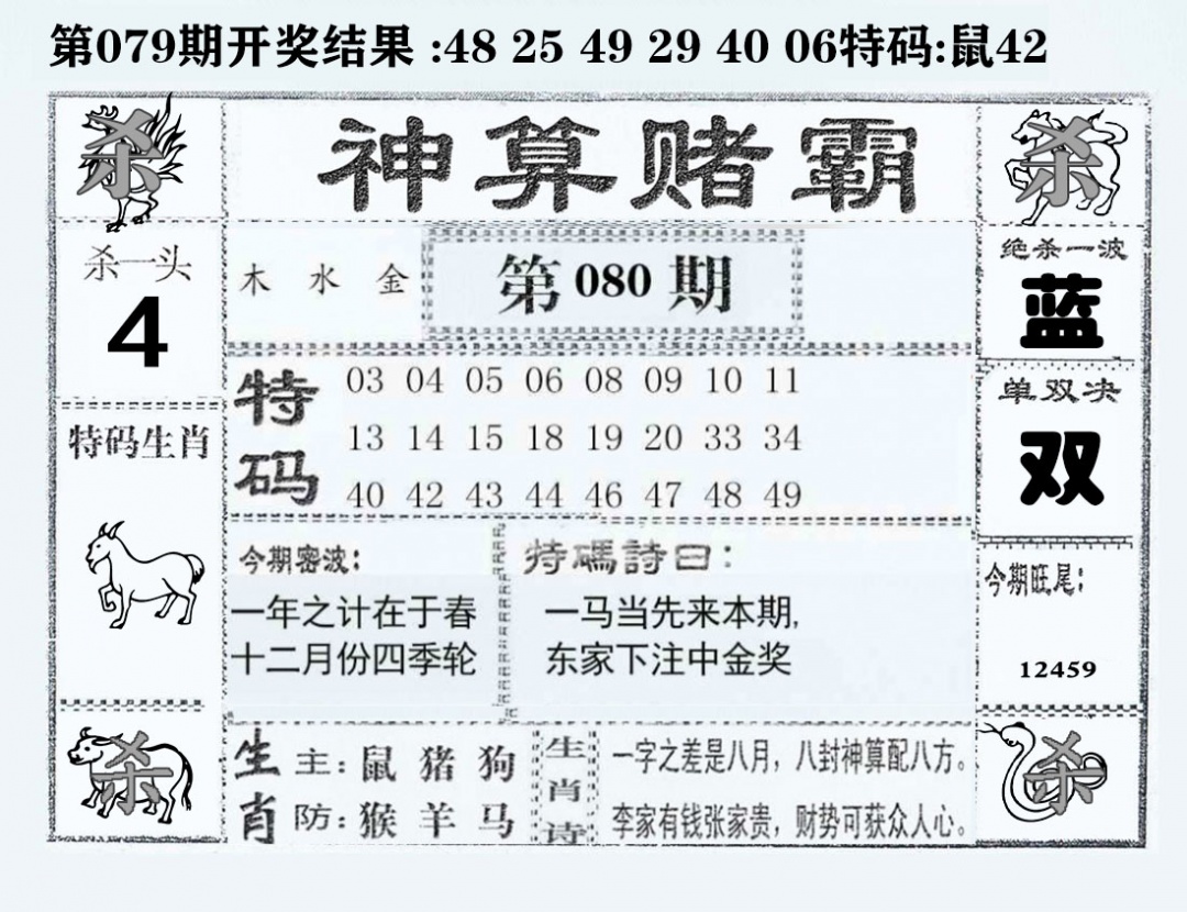 六合彩080期神算赌霸